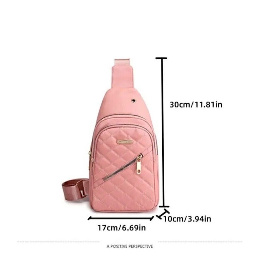 Women's Crossbody Shoulder Bag Sling Bags Chest Fanny Packs Backpack Pink - Picture 4 of 13